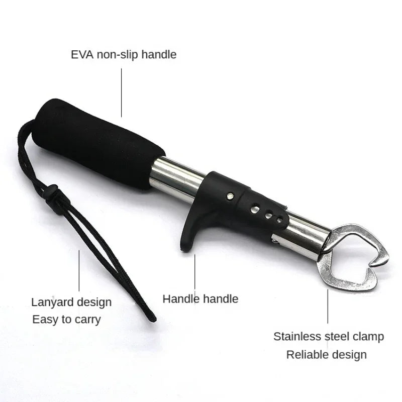 Edelstahl Fischcontroller mit Gummigriff – Faltbare Zange – clever-campen Ansicht 3