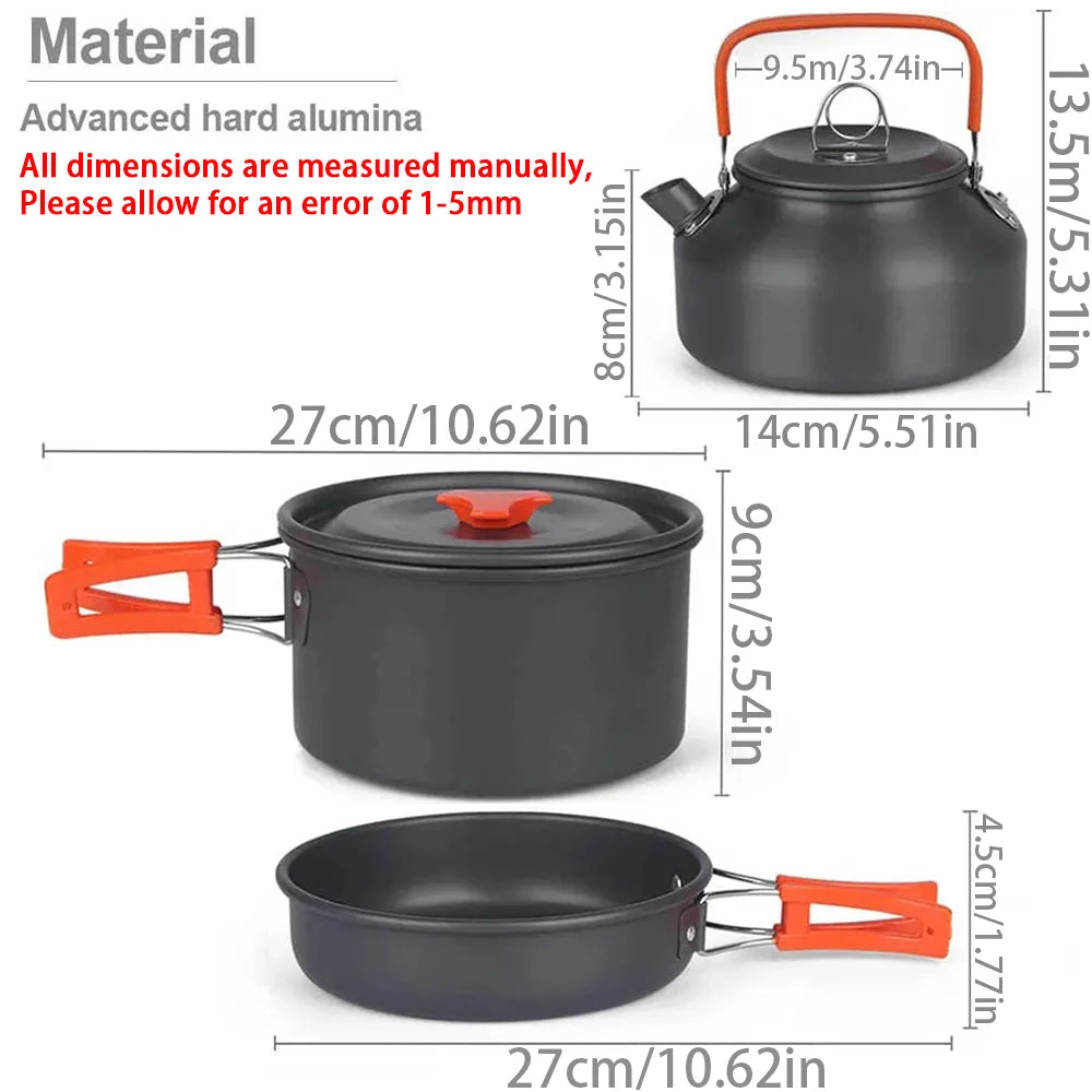 Camping Kochgeschirr Set Aluminium für Outdoor-Aktivitäten – clever-campen Ansicht 2