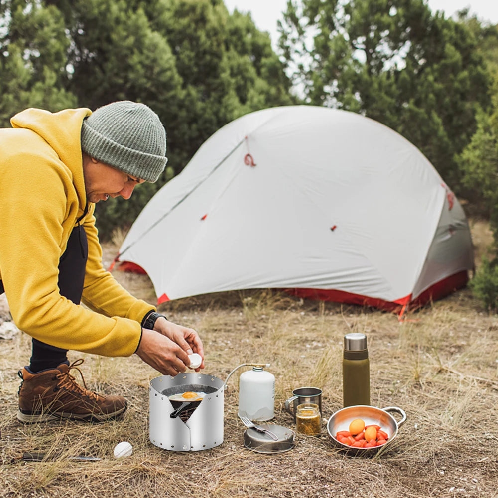 Windschutz für Campingkocher aus Titan – faltbar – clever-campen Ansicht 4
