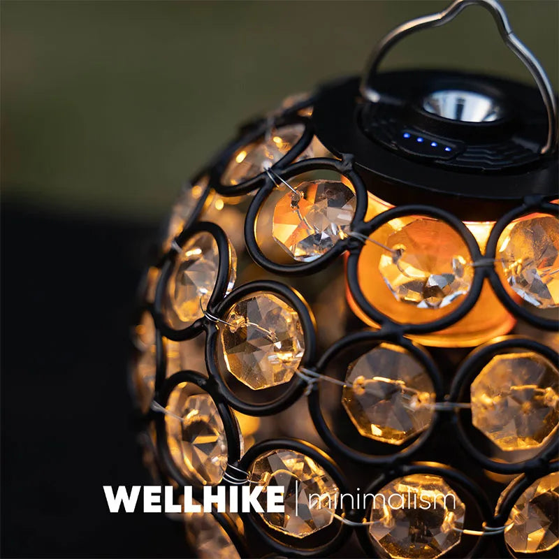 WELLHIKE Campinglaterne mit Kristall-Lampenschirm – clever-campen Ansicht 6