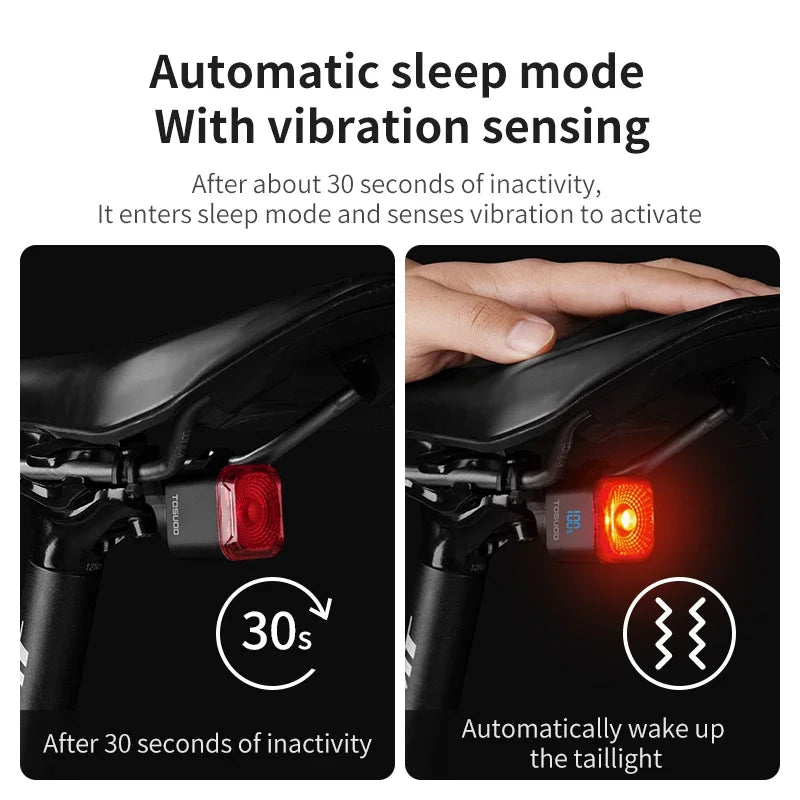 TOSUOD Fahrrad Rücklicht IPX5 wasserdicht mit 6 Lichtmodi – clever-campen Ansicht 3