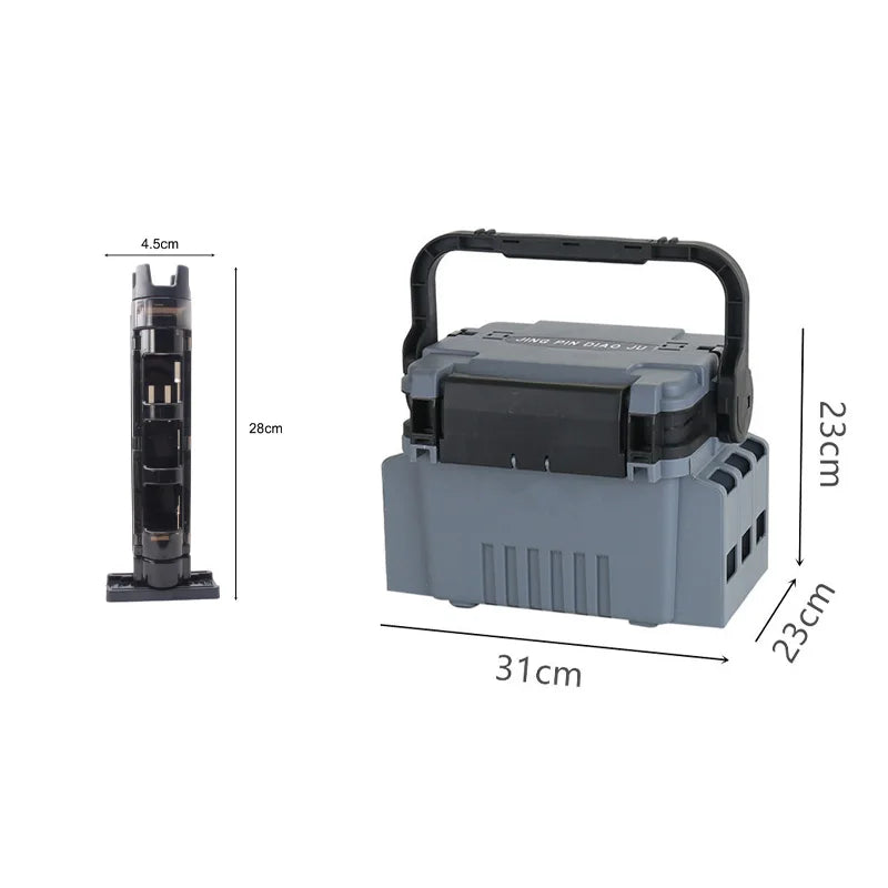 Multifunktionale Tragbare Angelbox mit Rutenhalter – clever-campen Ansicht 2