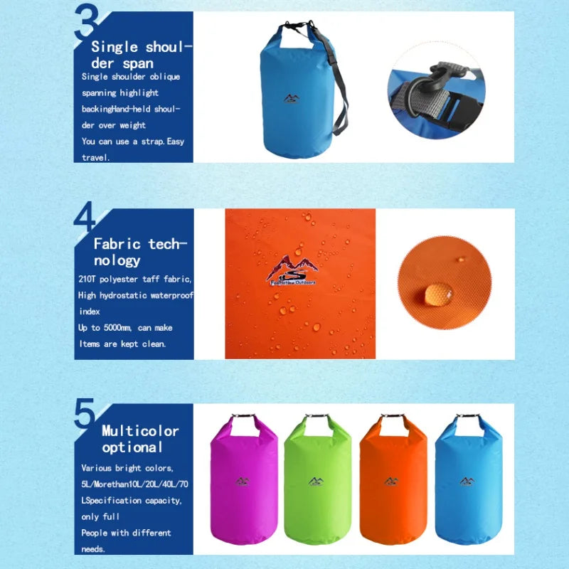 Wasserdichte Dry Tasche 5L-70L für Camping und Outdoor – clever-campen Ansicht 5