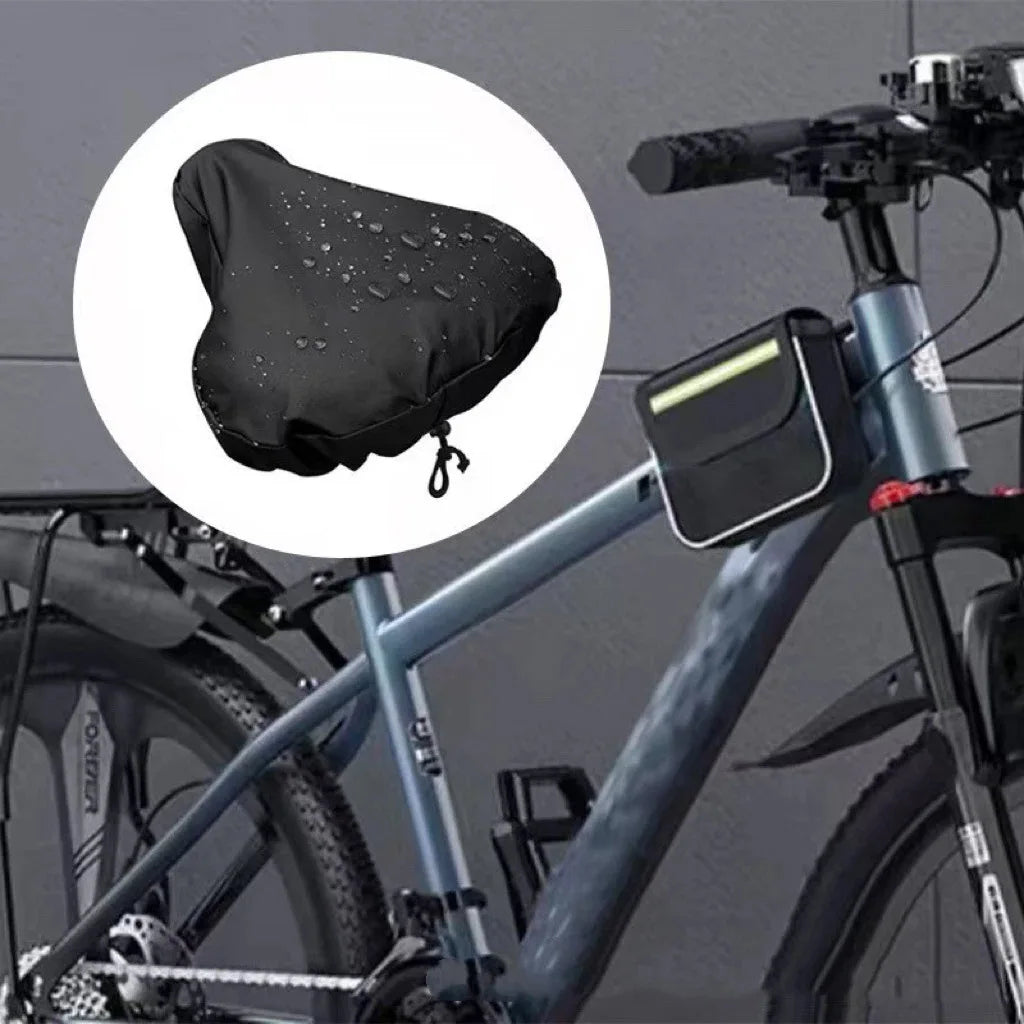 Wasserdichtes Fahrradsattel Regencover mit Kordelzug – clever-campen Ansicht 2