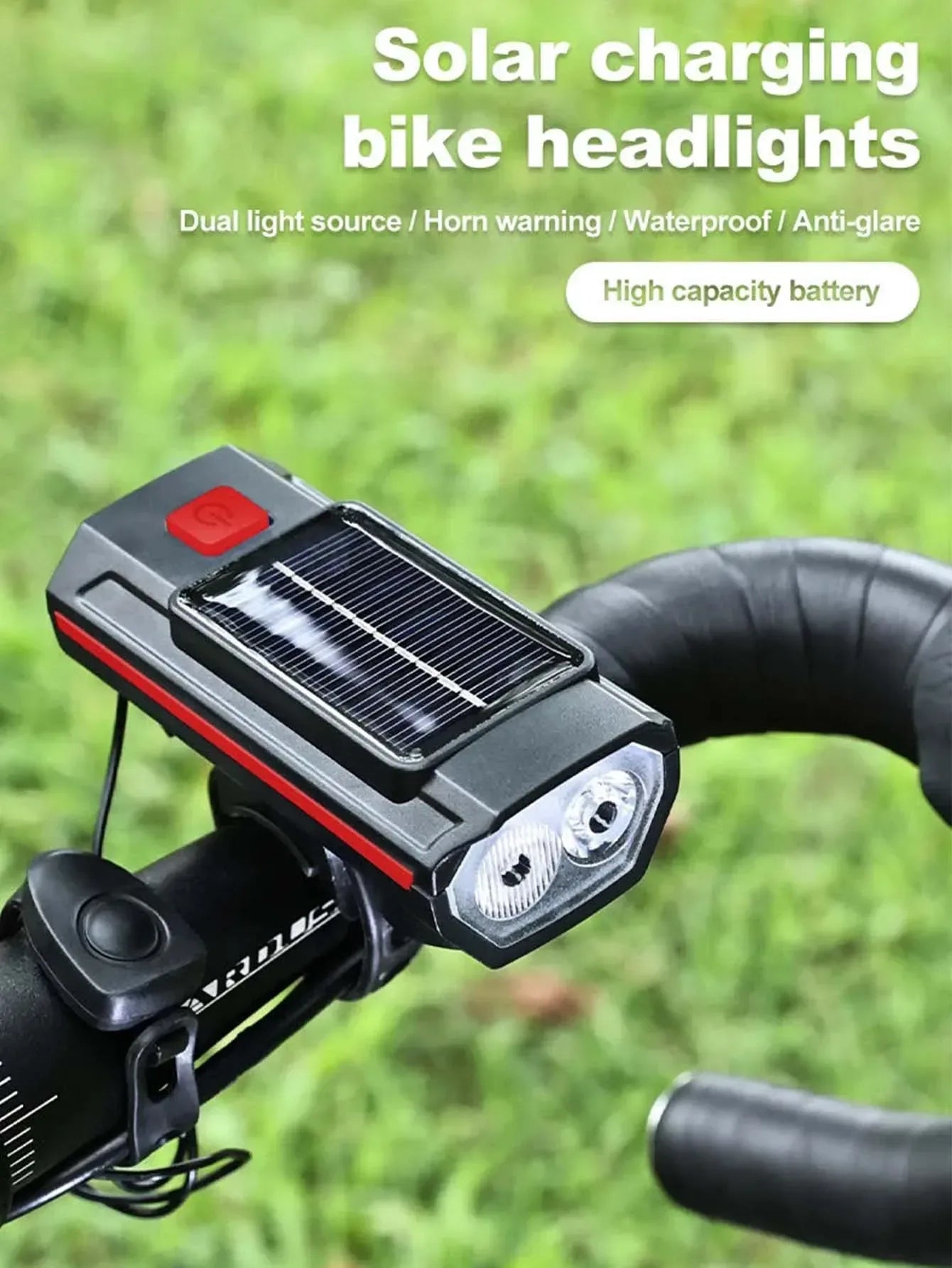 Solar Fahrradlicht mit Horn 120dB und USB-C Aufladung – clever-campen Camping & Outdoor Schweiz