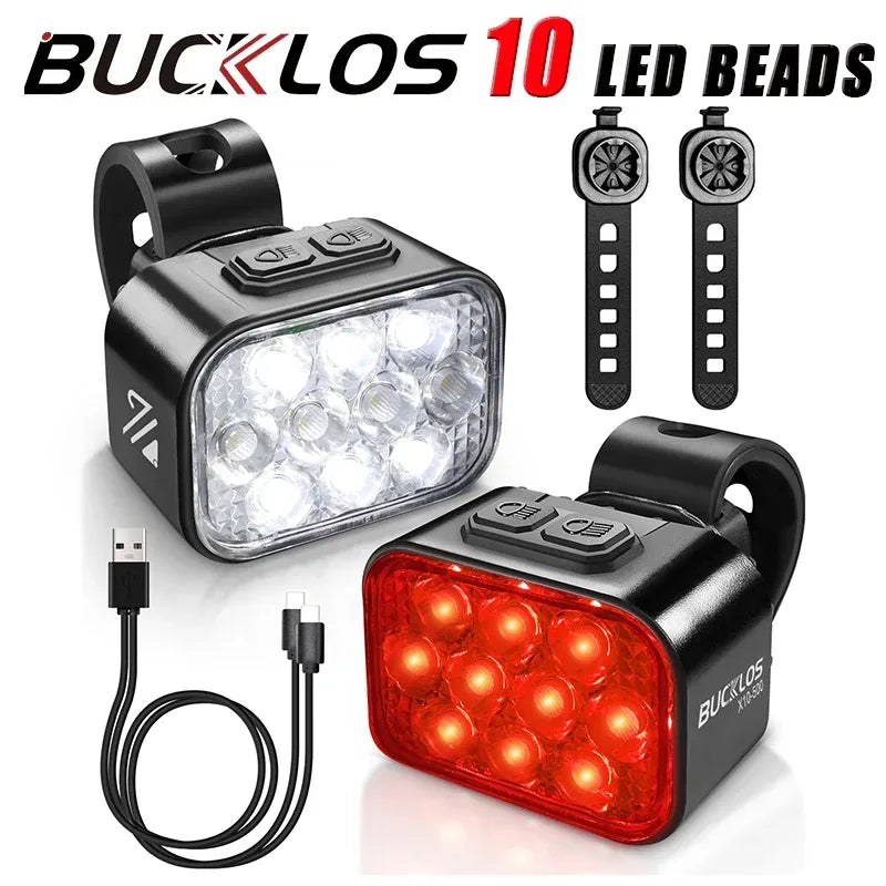 BUCKLOS Fahrradlicht Set mit USB Wiederaufladbar – clever-campen Camping & Outdoor Schweiz