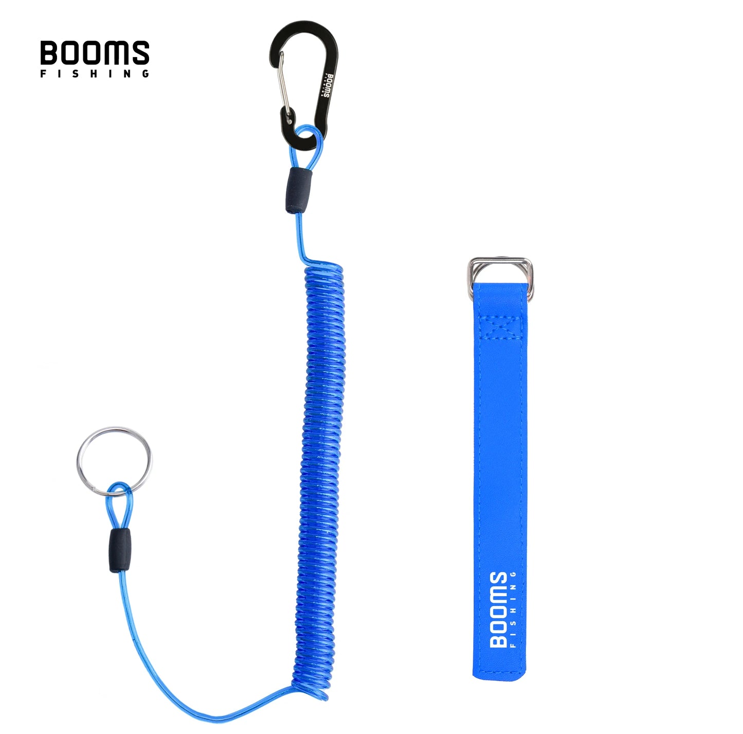 Coiled Lanyard mit Karabiner für Angelruten und Netze