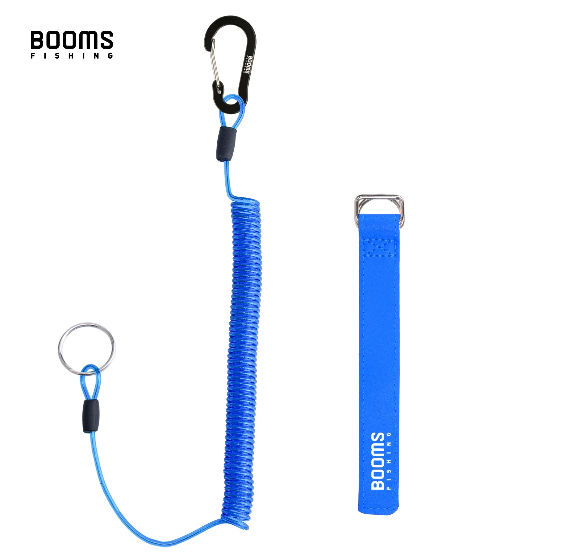 Coiled Lanyard mit Karabiner für Angelruten und Netze