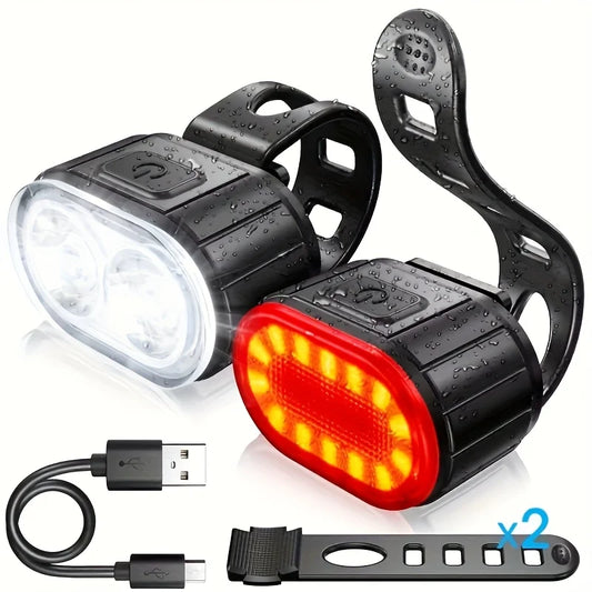 USB Wiederaufladbare Fahrradlichter - Wasserdicht & Sicher
