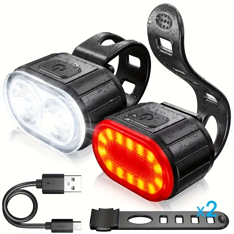 USB Wiederaufladbare Fahrradlichter für Sicherheit