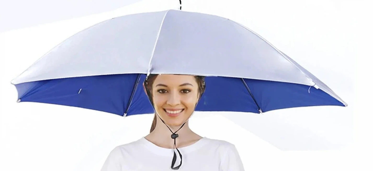 Faltbare Regen- und Sonnenschirmmütze mit UV-Schutz