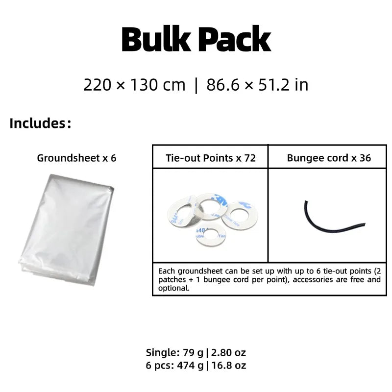 Ultraleichte Polycro Zeltunterlage 69g – Wasserdichte