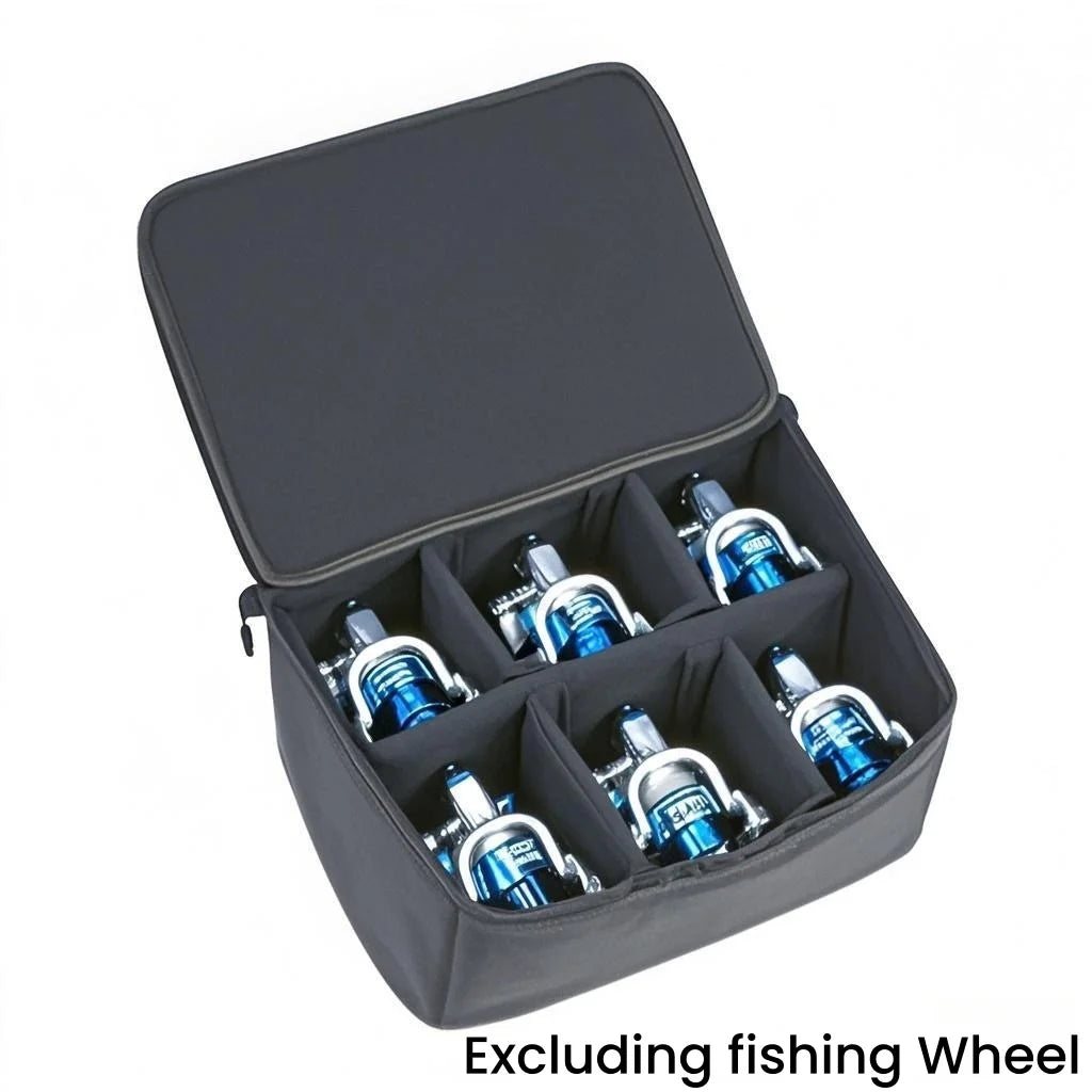 Wasserfeste Angeltasche mit 6 Fächern für Rollen und Zubehör