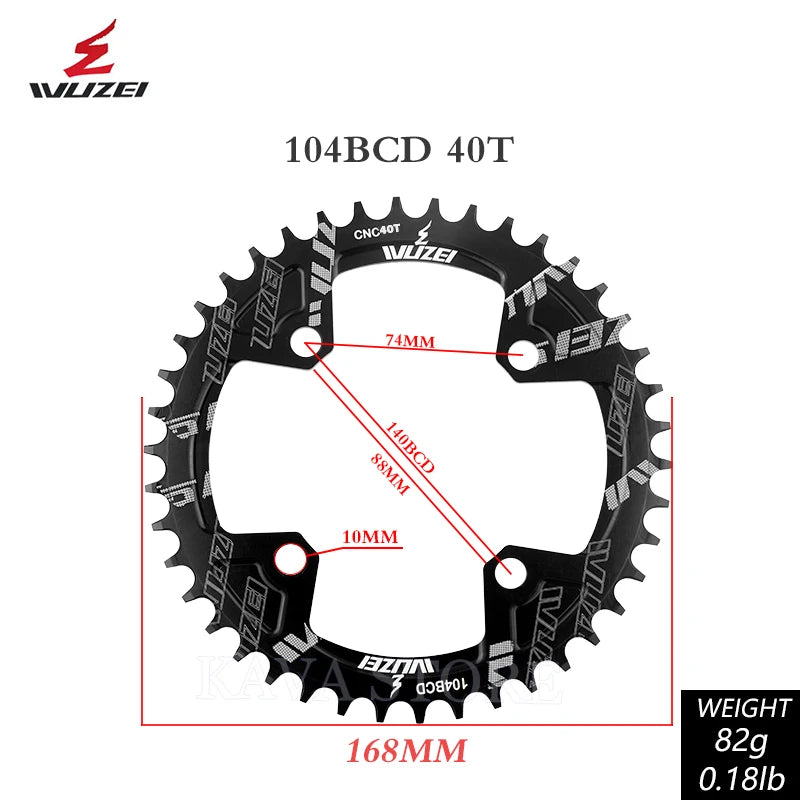 Wuzei 104BCD MTB Kettenblatt Narrow Wide 30-42T