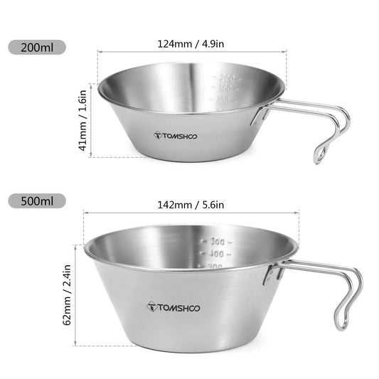 TOMSHOO Edelstahl Messbecher 200ml/500ml für Camping – clever-campen Camping & Outdoor Schweiz