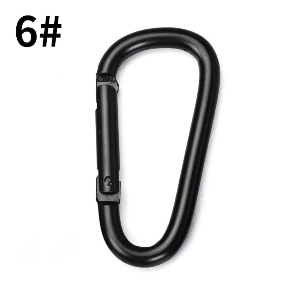 Schwarze Karabinerhaken für Camping und Outdoor