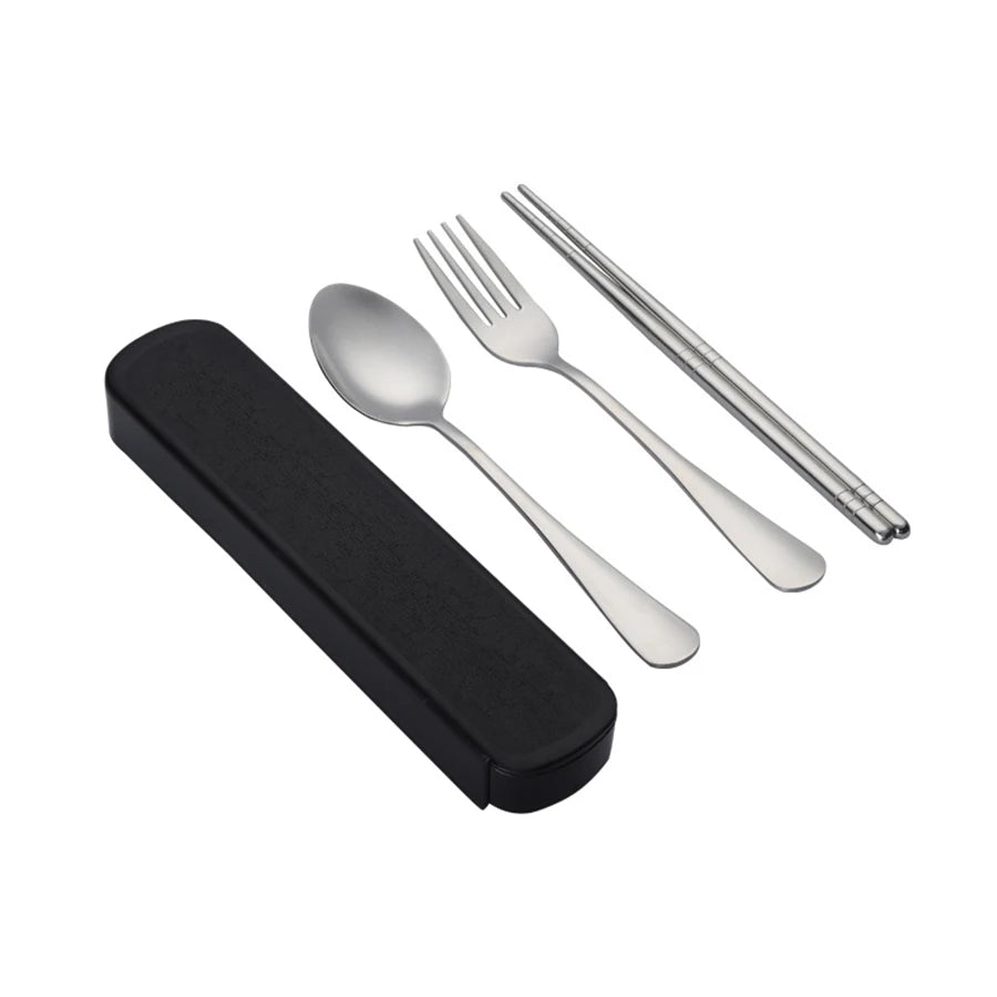 Edelstahl Besteckset 3-teilig für Outdoor und Reisen