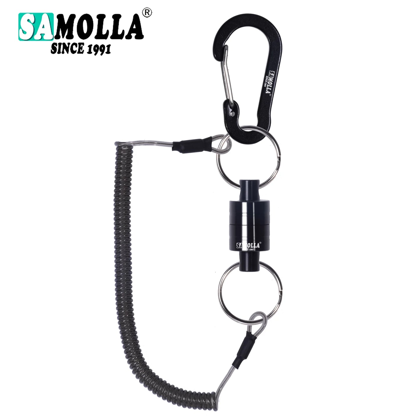 Magnetischer Netzhalter mit Spiralkabel für Angler