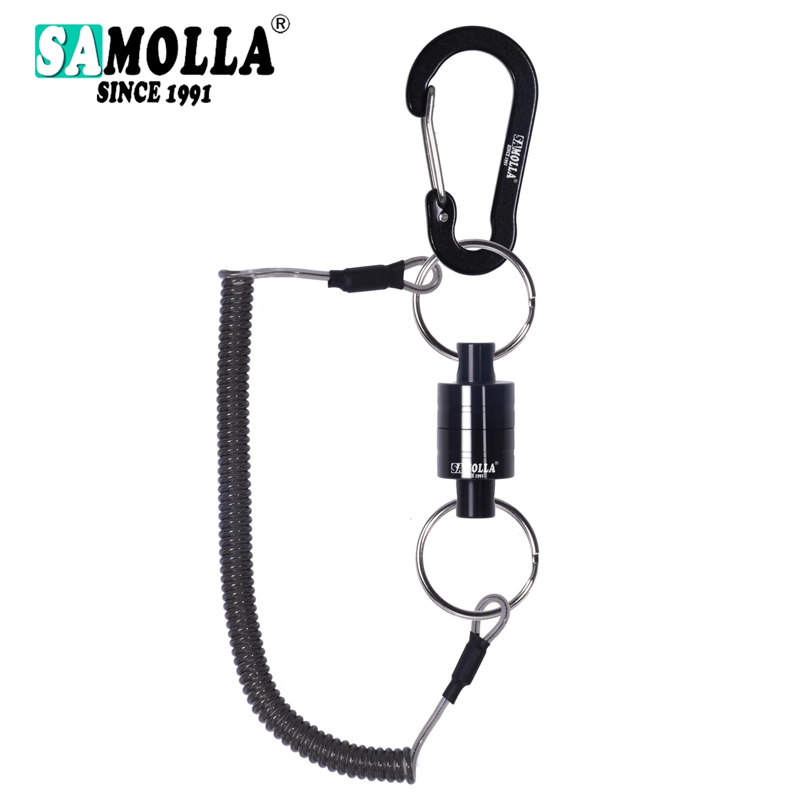 Magnetischer Netzhalter mit Spiralkabel für Angler