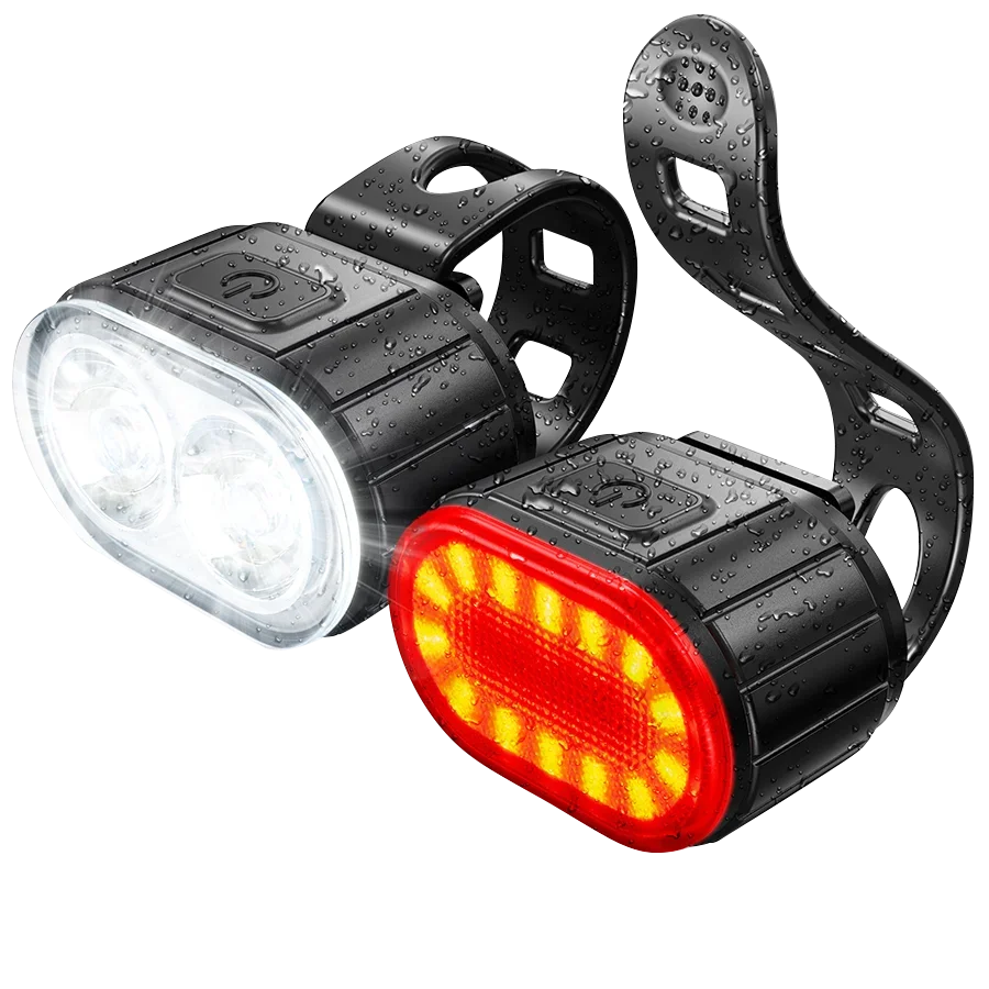 Heinast Fahrradlichter Set - Front- und Rücklicht LED