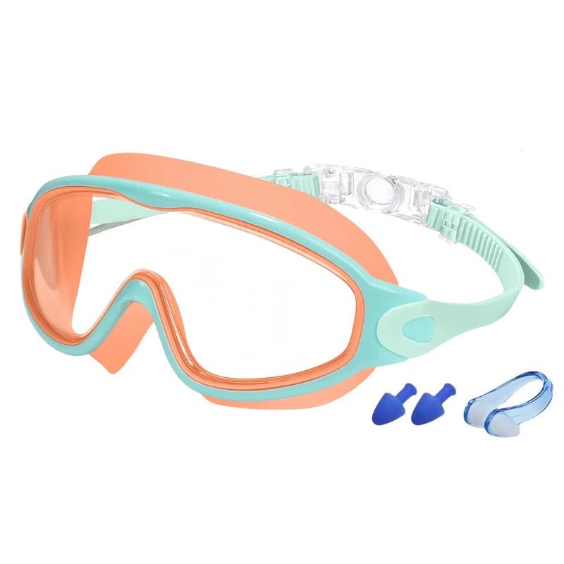 Bunte Kinder-Schwimmbrille mit breitem Sichtfeld