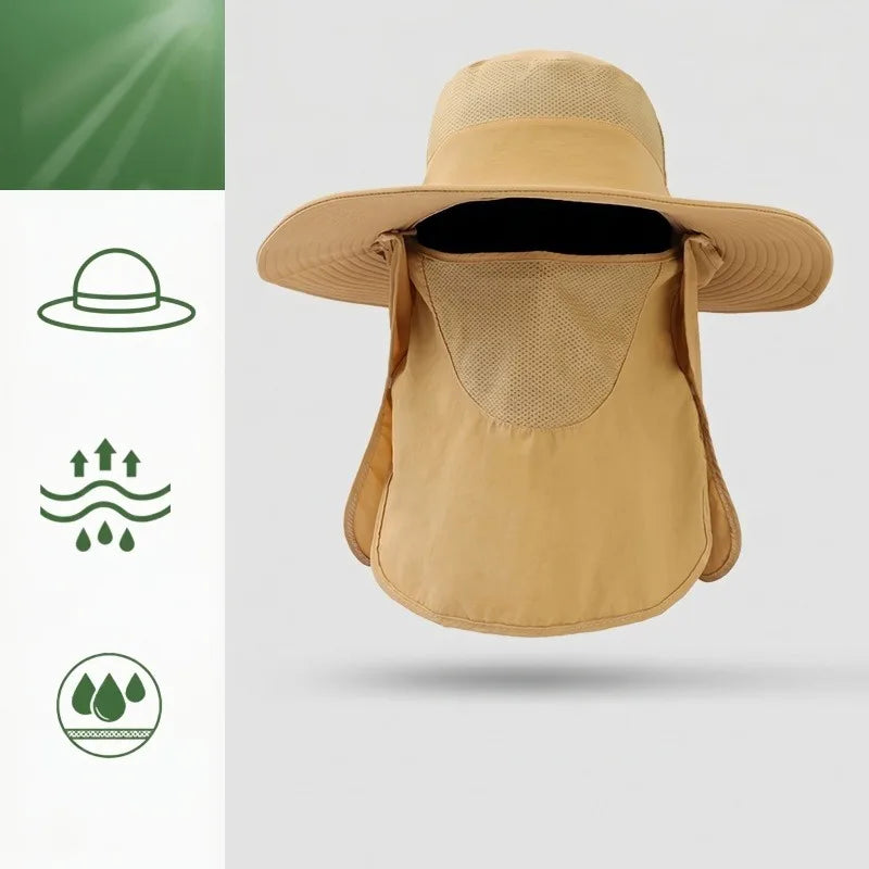 Outdoor Sonnenhut mit abnehmbarem Gesichtsschutz für Angler