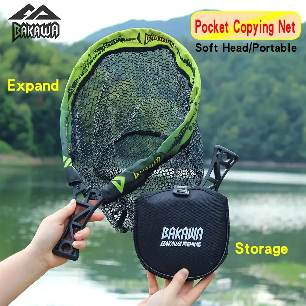 BAKAWA Faltbares Angelnetz mit kurzem Griff – tragbar – clever-campen Camping & Outdoor Schweiz
