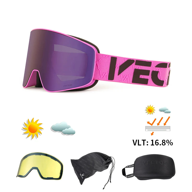 VECTOR Doppel-Lagen Anti-Beschlag Ski-Goggles UV400