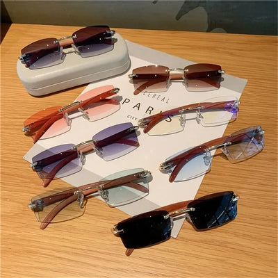 Trendy Rimless Rectangle Sonnenbrillen für Wanderungen – clever-campen Camping & Outdoor Schweiz