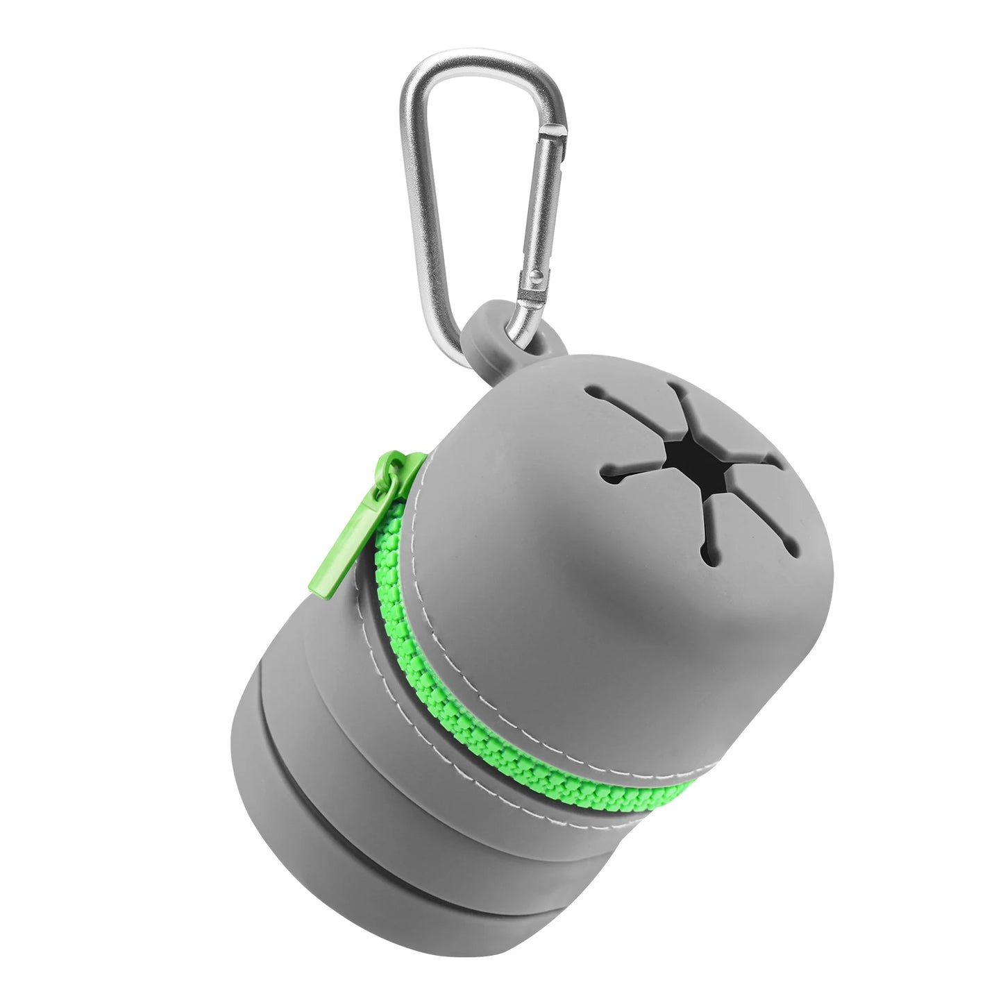 Faltbare Silikon Angelbox mit Reissverschluss und Karabiner