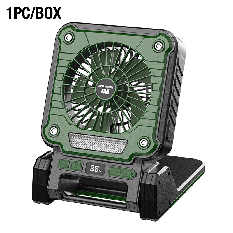 Multifunktionaler Campingventilator mit USB und Solar