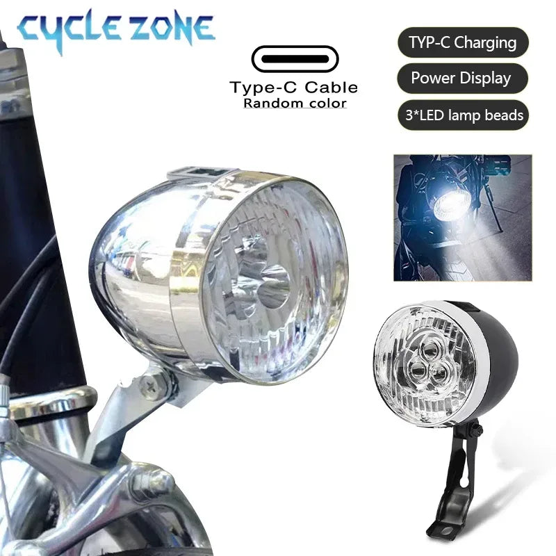 Vintage Fahrrad Frontlicht 3 LED Retro Design – clever-campen Camping & Outdoor Schweiz