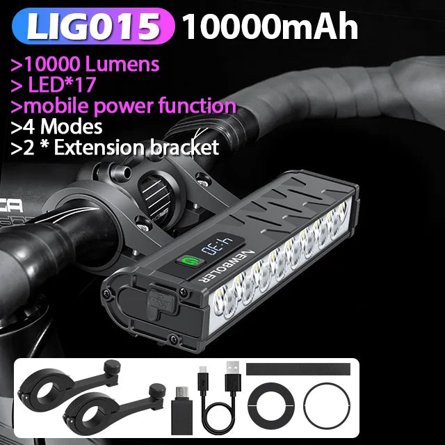 10000 Lumen Fahrradlicht mit USB-Ladung und Wasserschutz