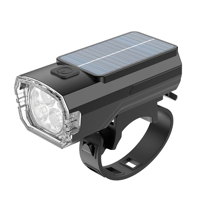 Solarbetriebene Fahrrad-Frontlampe mit 3 LEDs