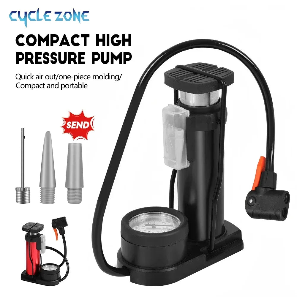 Fahrrad-Fuss-Pumpe mit Manometer – Hochdruck-Pumpe – clever-campen Camping & Outdoor Schweiz