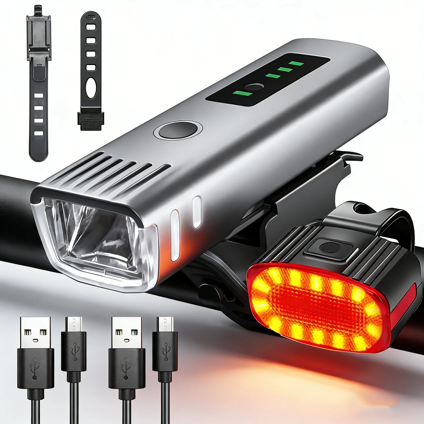 USB Wiederaufladbare Fahrradlichter für Sicherheit