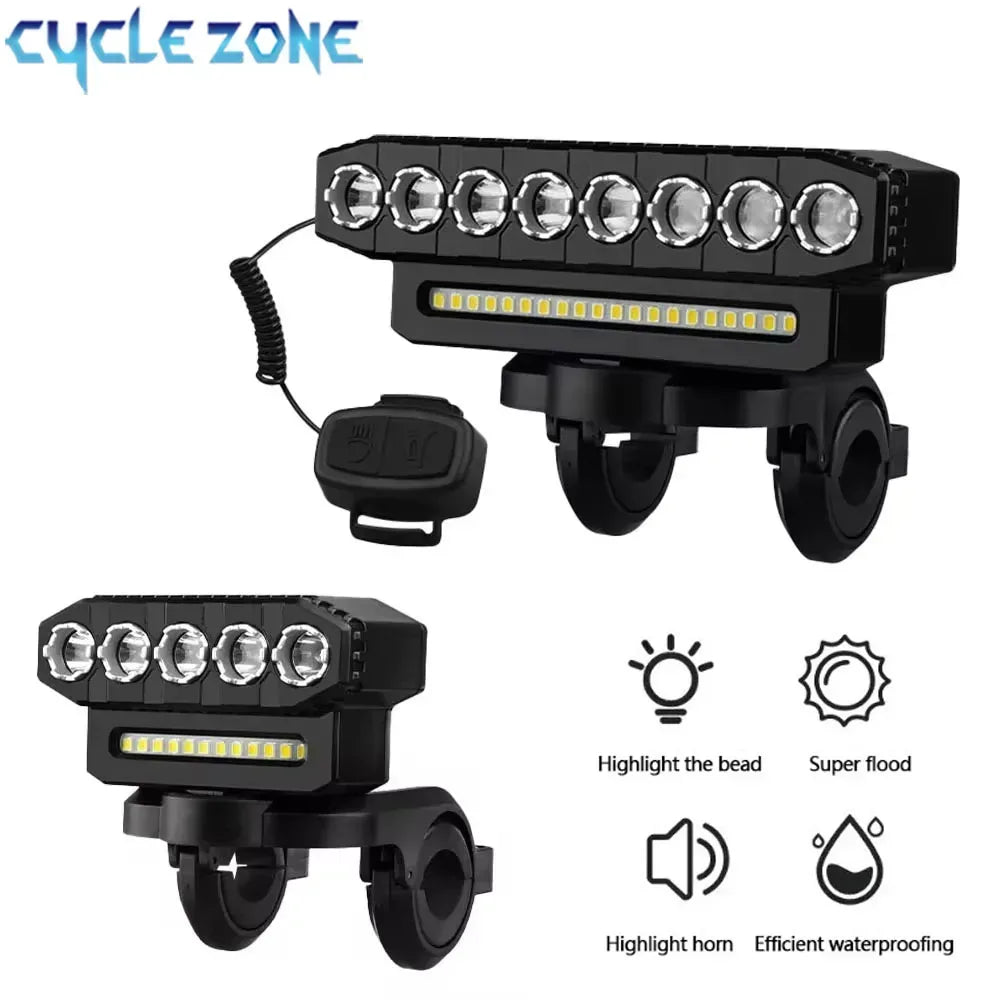 LED Fahrrad Frontlicht mit 130dB Horn – USB wiederaufladbar – clever-campen Camping & Outdoor Schweiz