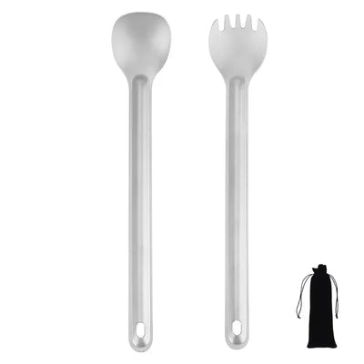 Titanium Spork Set mit langem Griff für Camping – clever-campen Camping & Outdoor Schweiz