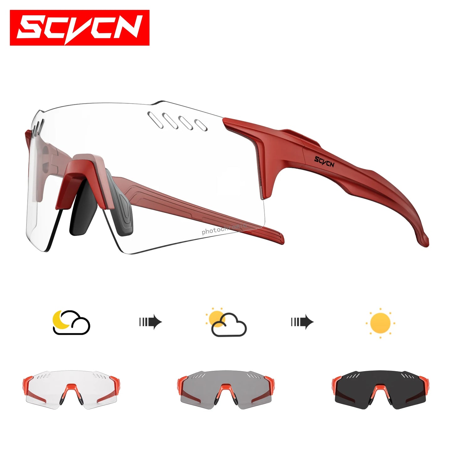 Photochrome Fahrradbrille UV400 für Outdoor-Sport