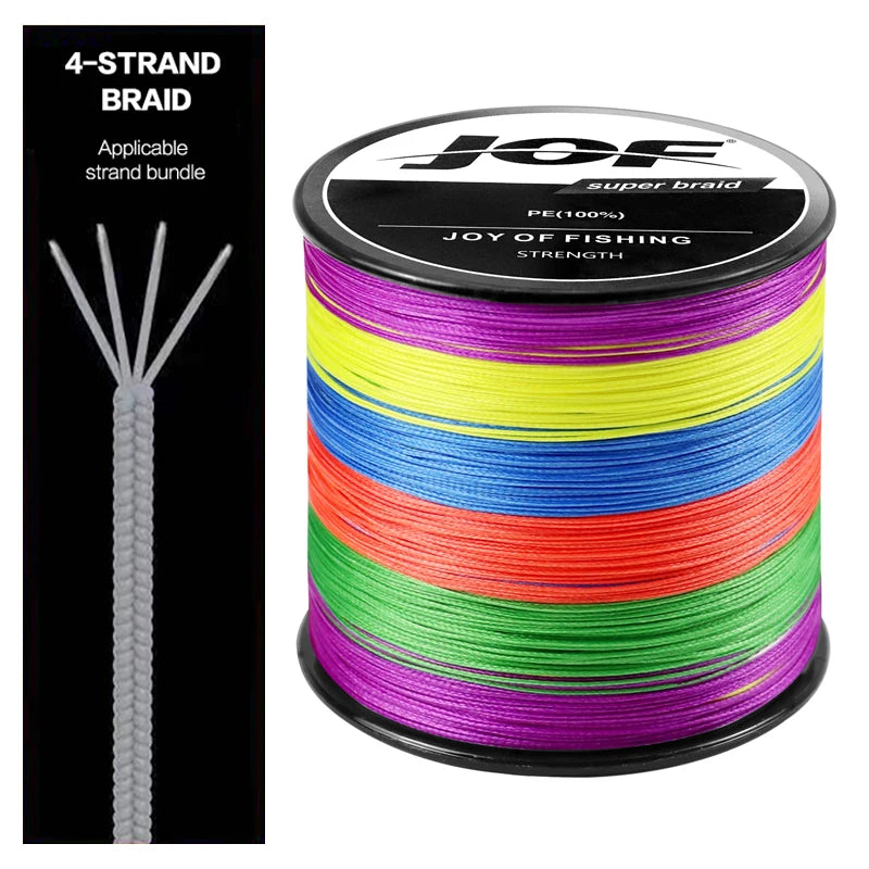JOF 4-Strang Geflochtene Angelschnur 300M 10-82LB
