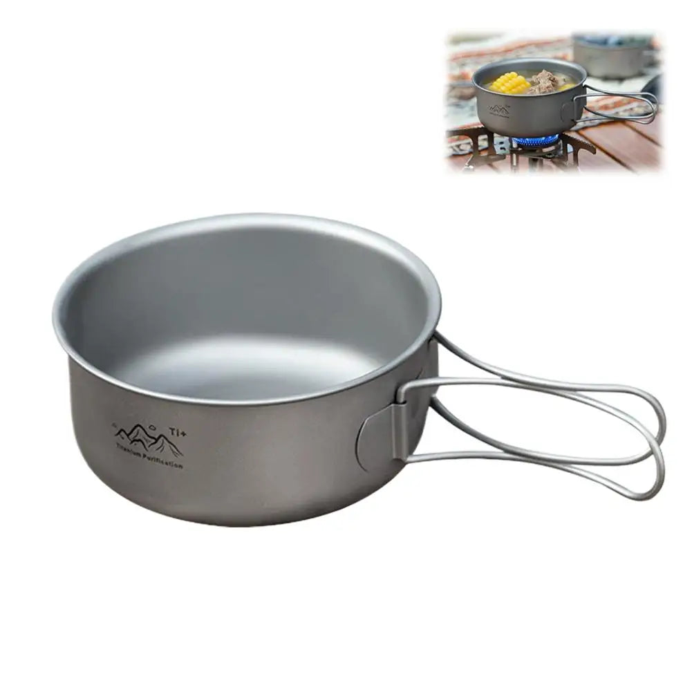 Ultraleichter Titan Campingtopf faltbar für Outdoor-Kochen