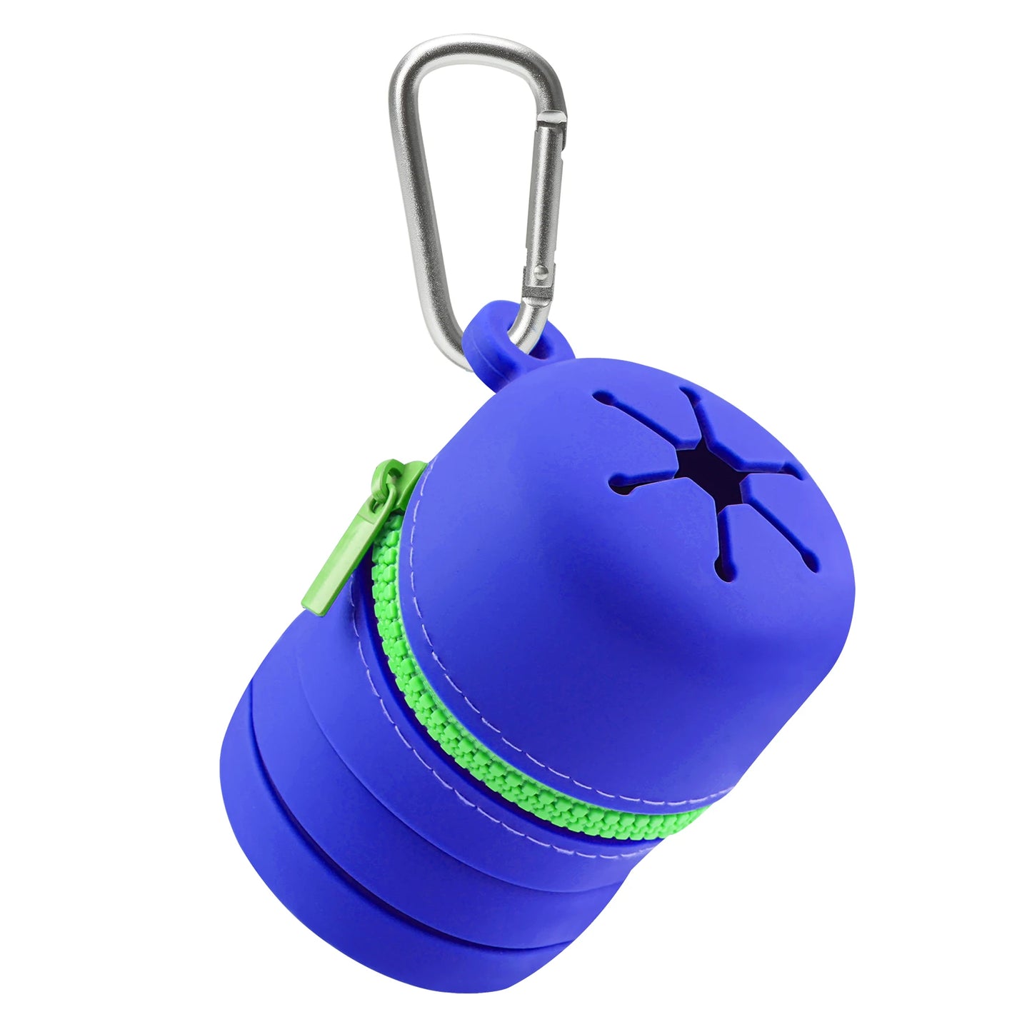Faltbare Silikon Angelbox mit Reissverschluss und Karabiner