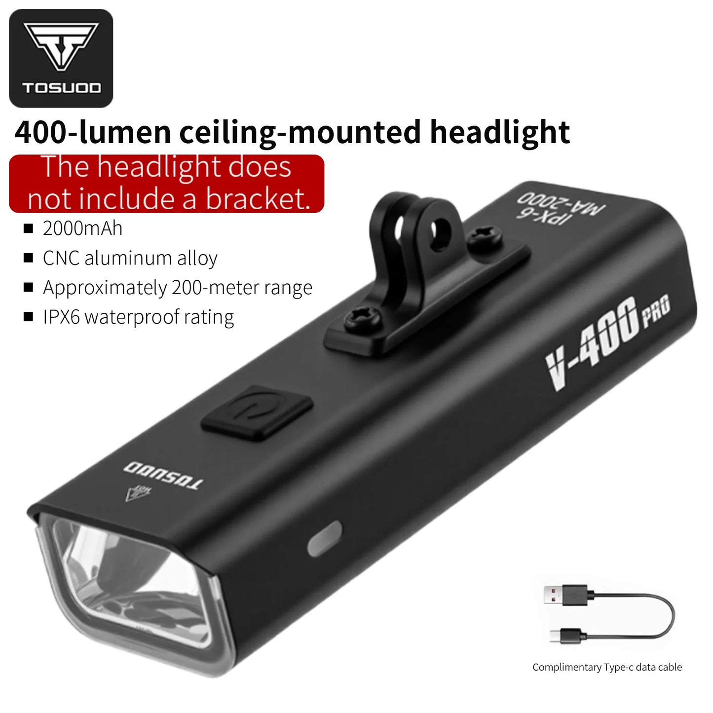 TOSUOD Fahrrad Frontlicht 1500 Lumen USB Wiederaufladbar