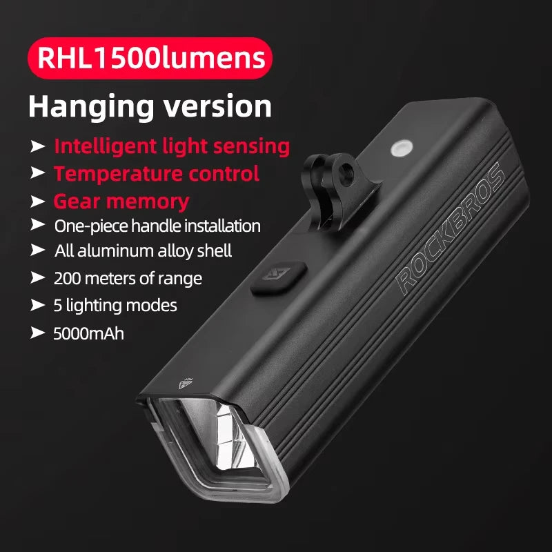 ROCKBROS Fahrradlicht 1500LM Aluminium LED Lampe