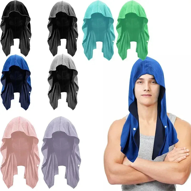 Kühlendes Hoodie-Handtuch mit UV-Schutz für Sport – clever-campen Camping & Outdoor Schweiz