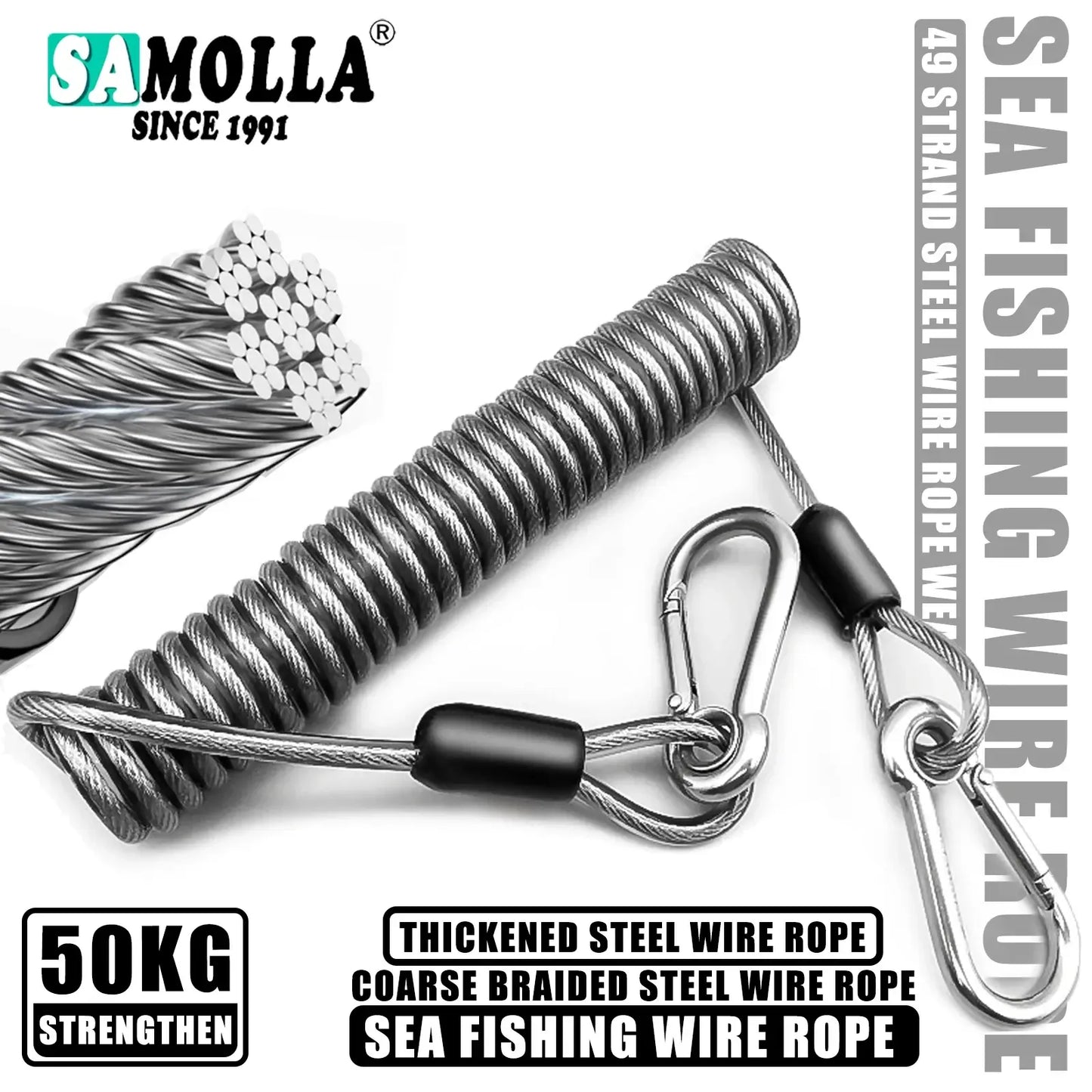 SAMOLLA Heavy-Duty Angellanyard aus Edelstahl 1.5-3M – clever-campen Camping & Outdoor Schweiz
