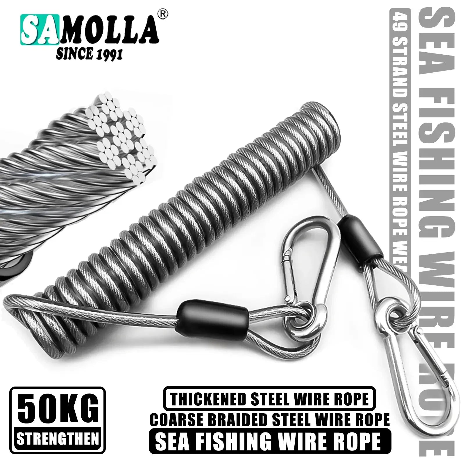 SAMOLLA Heavy-Duty Angellanyard aus Edelstahl 1.5-3M – clever-campen Camping & Outdoor Schweiz