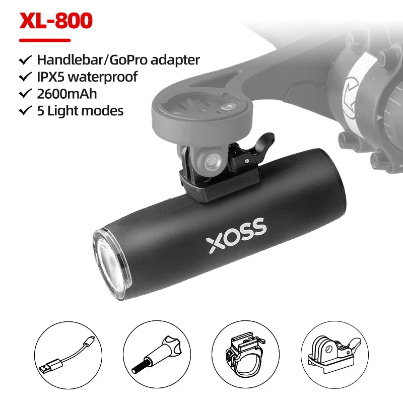 XOSS XL400 Fahrradlicht 400 Lumen USB Wiederaufladbar