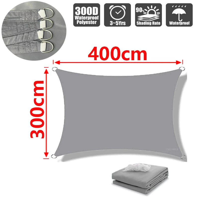 Wasserdichtes Sonnensegel aus 300D Polyester für UV-Schutz