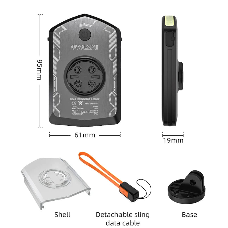 CYCLAMI RVL01 Fahrrad-Frontlicht 5000mAh für Sicherheit